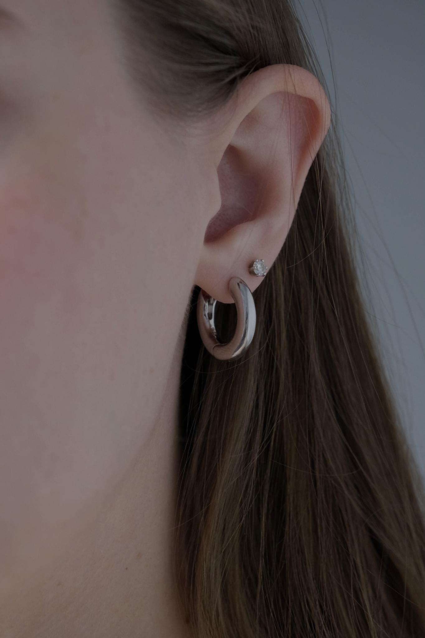 Product image 3: Round transformable earrings, smooth fatkura, D 20mm