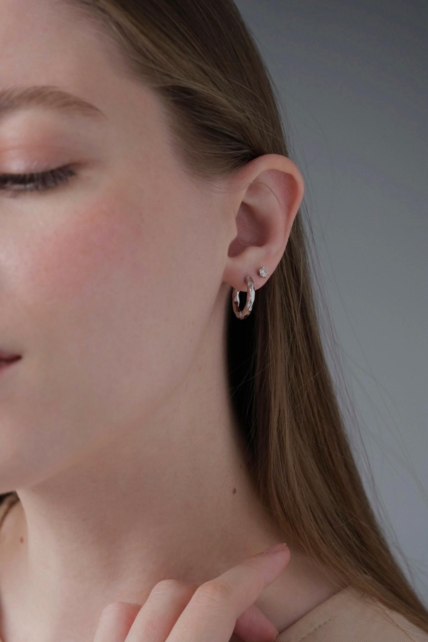 Product image 3: Transformable round earrings, wrinkled fatkura, D 17mm thin