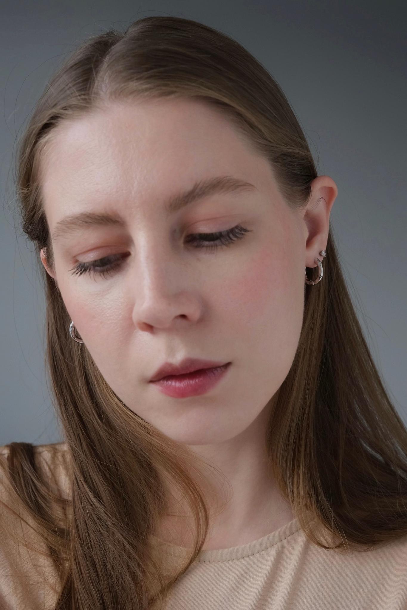 Product image 4: Transformable round earrings, wrinkled fatkura, D 17mm thin