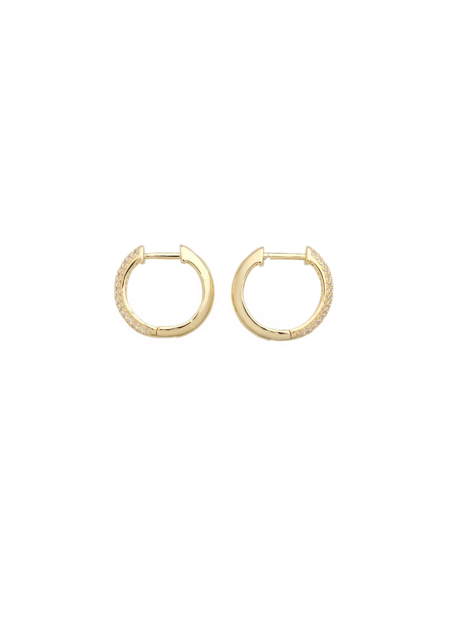 Product image: Transformable round earrings, inlaid with cubic zirconia, D 17mm