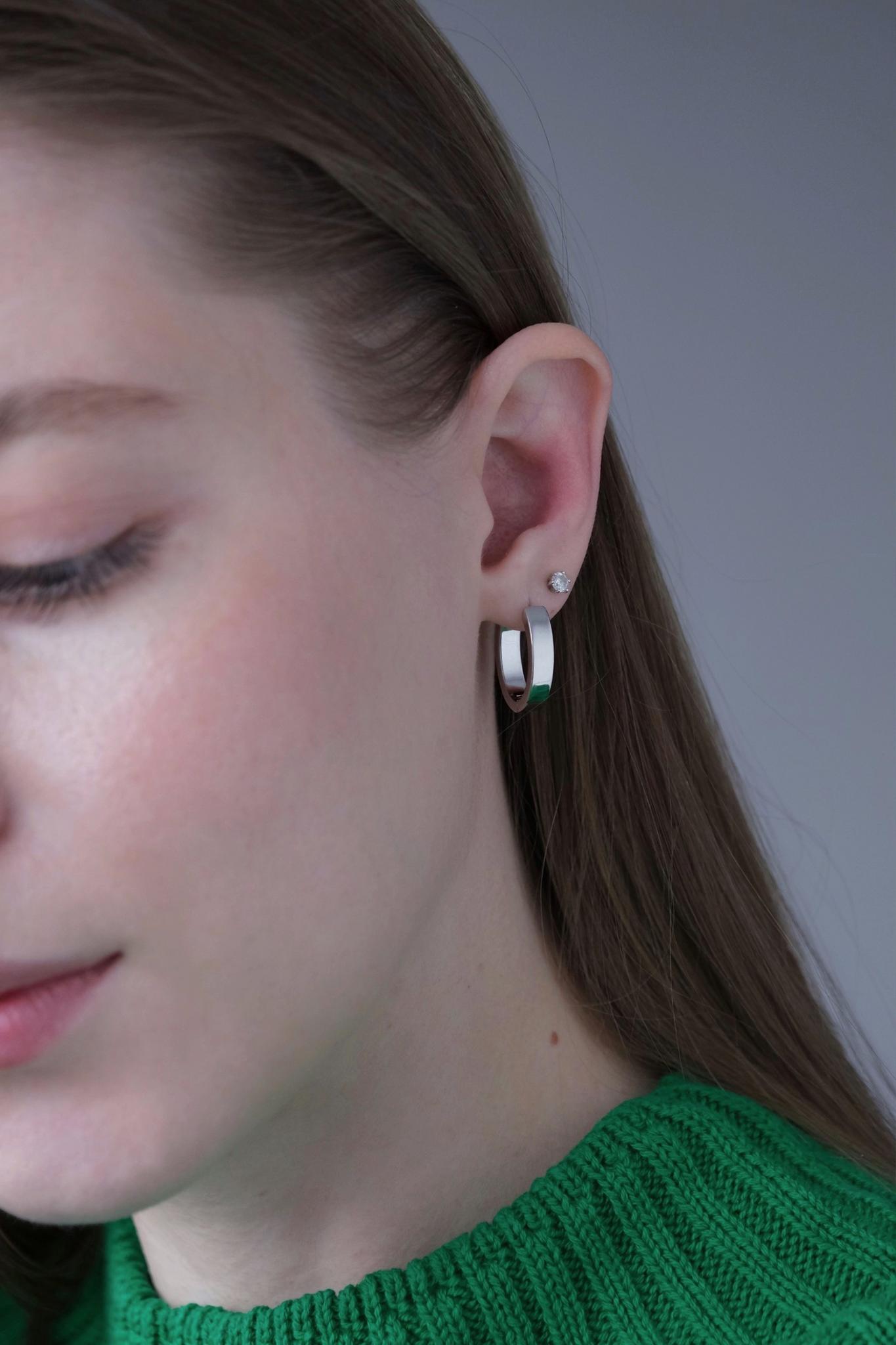 Product image 5: Transformable earrings, flat oval, smooth texture D 15x20mm